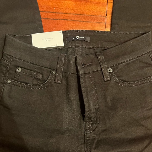 7 of all mankind kimmie black straight leg - Picture 4 of 6